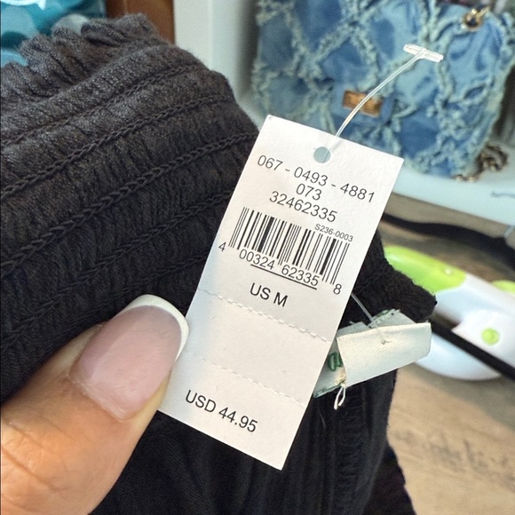 Aerie Black Smocked Waist Joggers - Medium - New with Tags - Picture 5 of 7